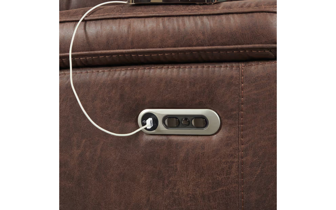 Atlantis Upholstered Power Reclining Loveseat Console