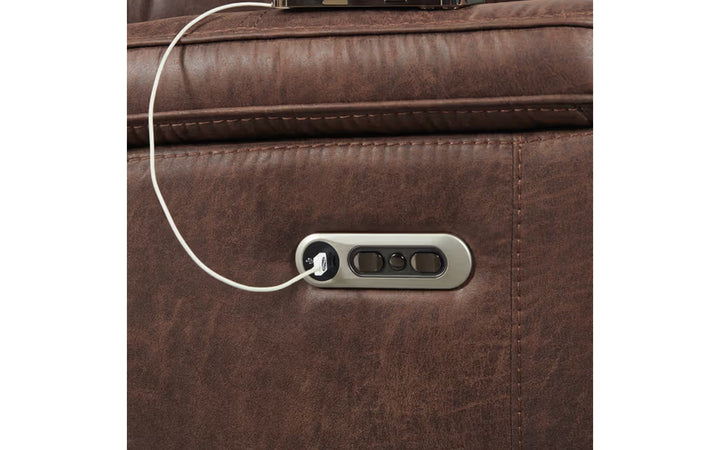Atlantis Upholstered Power Reclining Loveseat Console