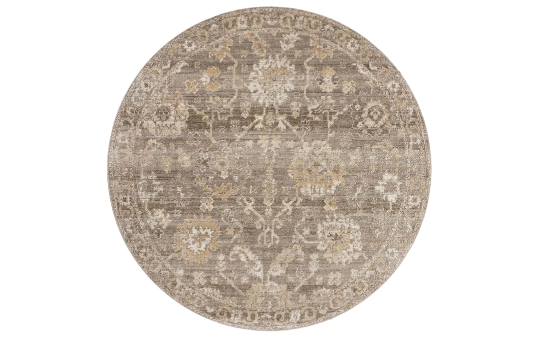 Loloi Pace Collection Taupe & Wheat 7.8 Round Area Rug