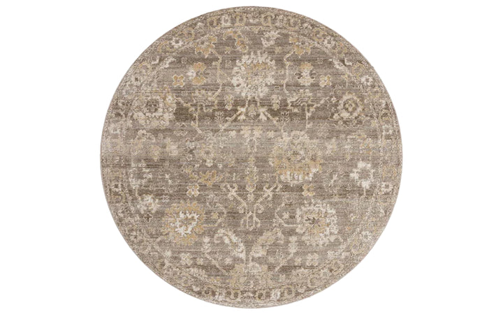 Loloi Pace Collection Taupe & Wheat 7.8 Round Area Rug