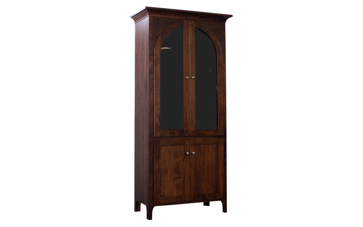 Brown Maple  Cabinet Bookcase