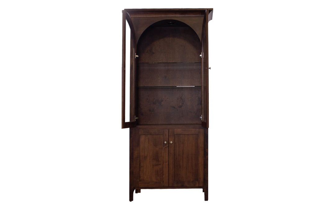 Brown Maple  Cabinet Bookcase