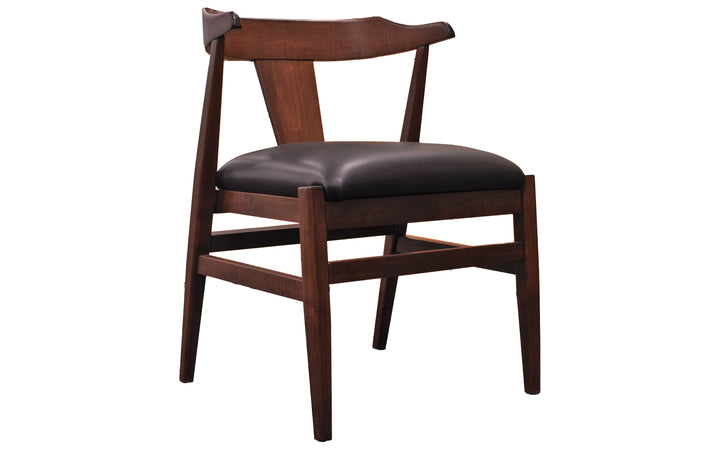 Brown Maple & Leather Dining Chair