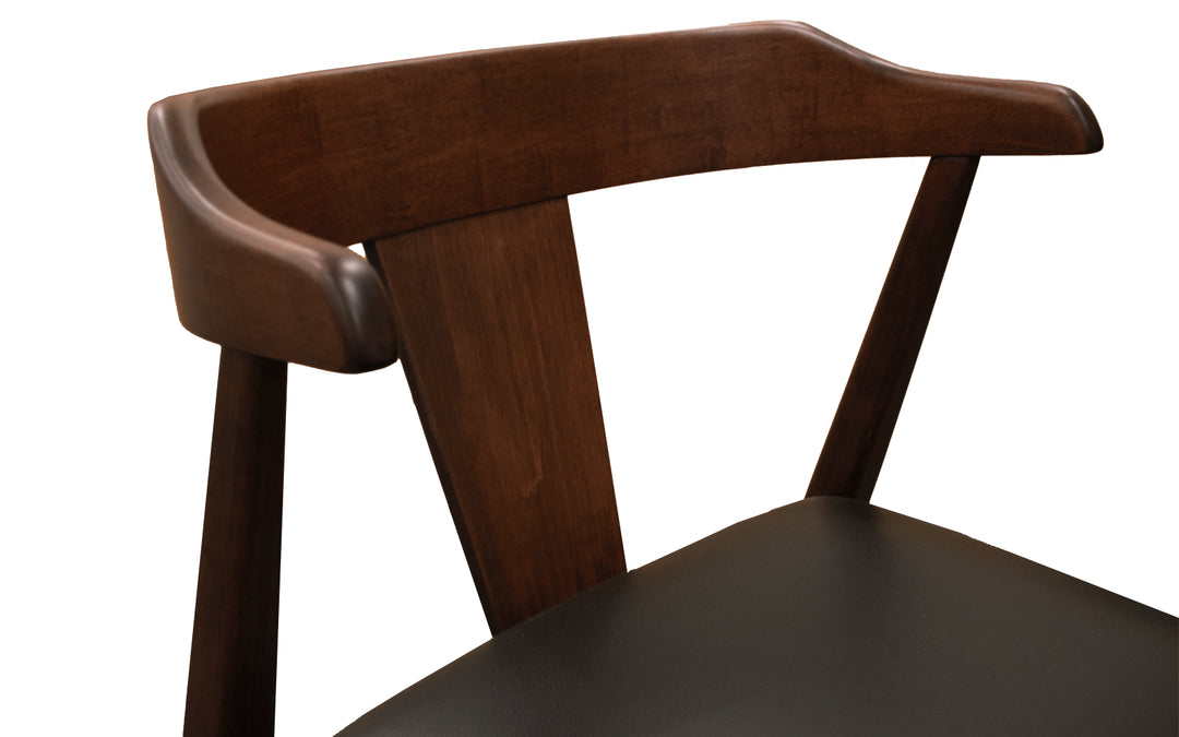 Brown Maple & Leather Dining Chair