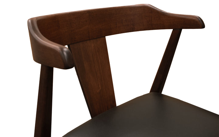 Brown Maple & Leather Dining Chair