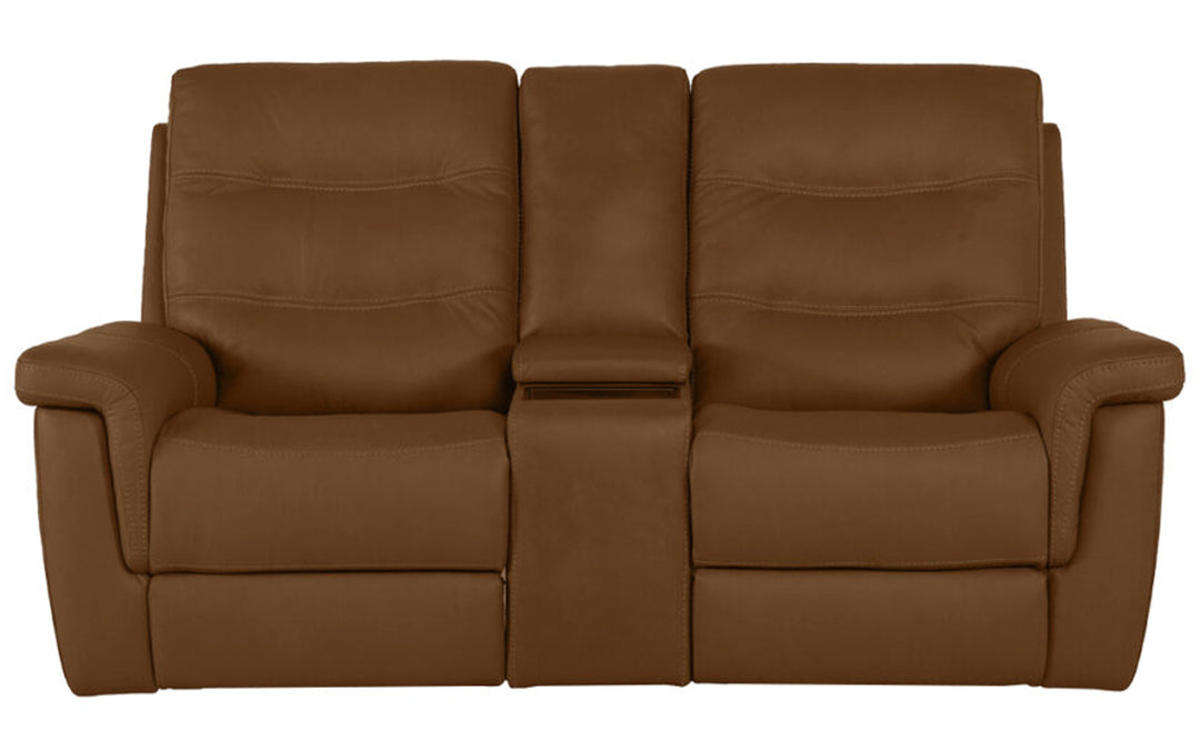 InMotion Tuscany Leather Power Reclining Loveseat Console