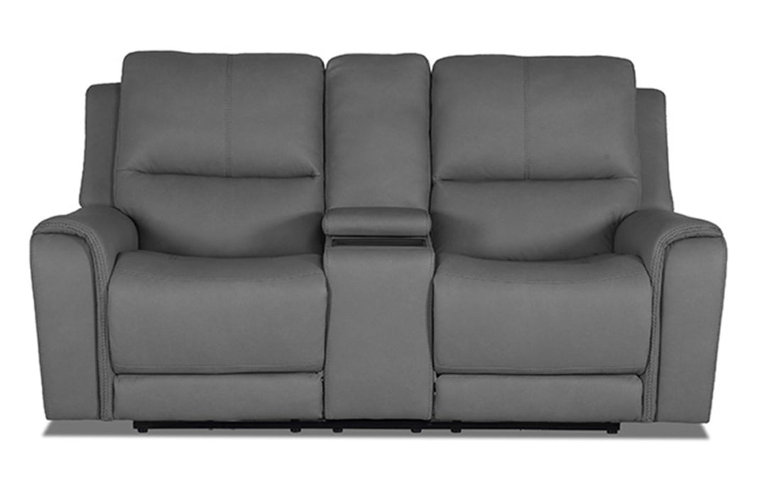 InMotion Verona Leather Power Reclining Loveseat Console