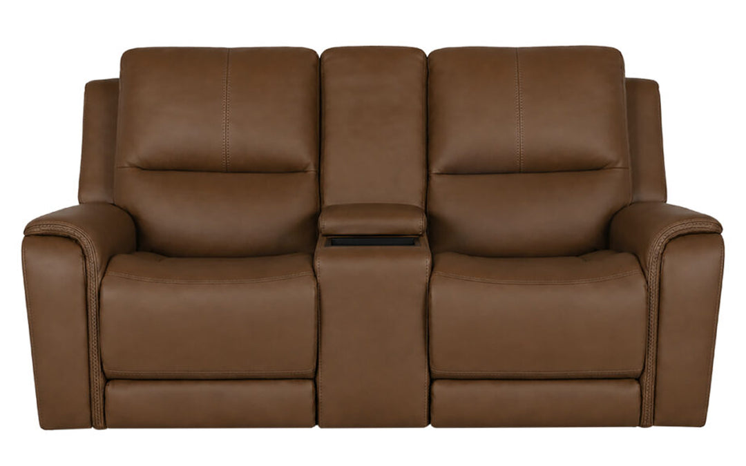 InMotion Verona Leather Power Reclining Loveseat Console