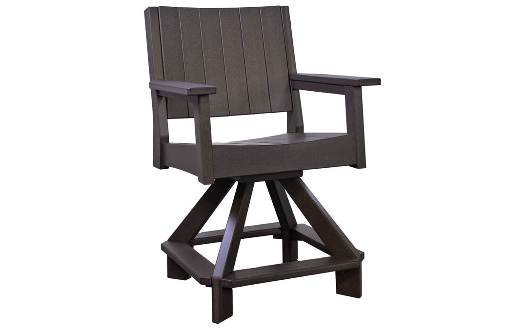 Outdoor Counter Swivel Chat Chair - Coffee