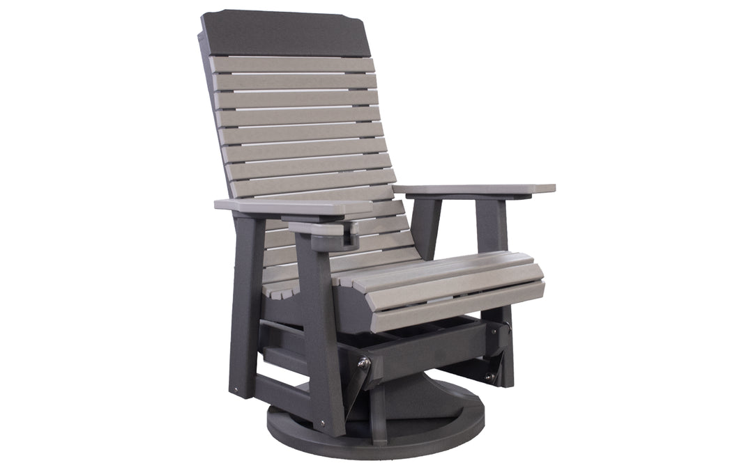 Outdoor Swivel Glider- Light Gray & Charcoal