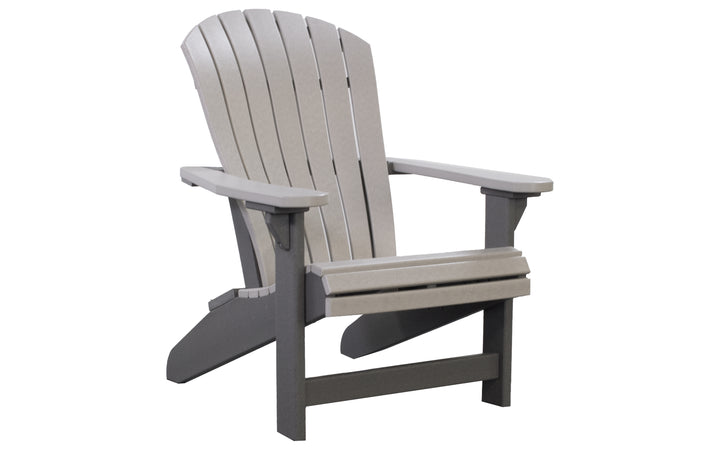 Outdoor Adirondack Chair with Lumbar - Light Grey & Charcoal
