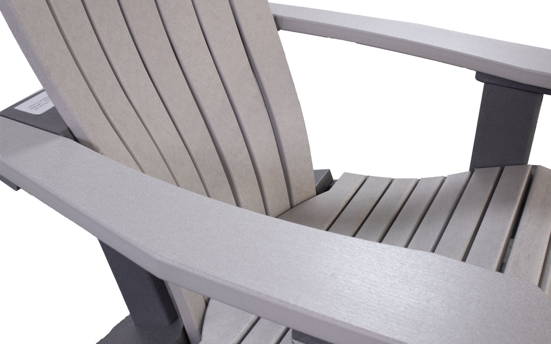Outdoor Adirondack Chair with Lumbar - Light Grey & Charcoal