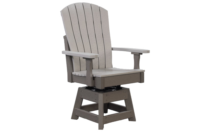 Outdoor Swivel Rocker Dining Chair with Lumbar - Light Grey & Charcoal