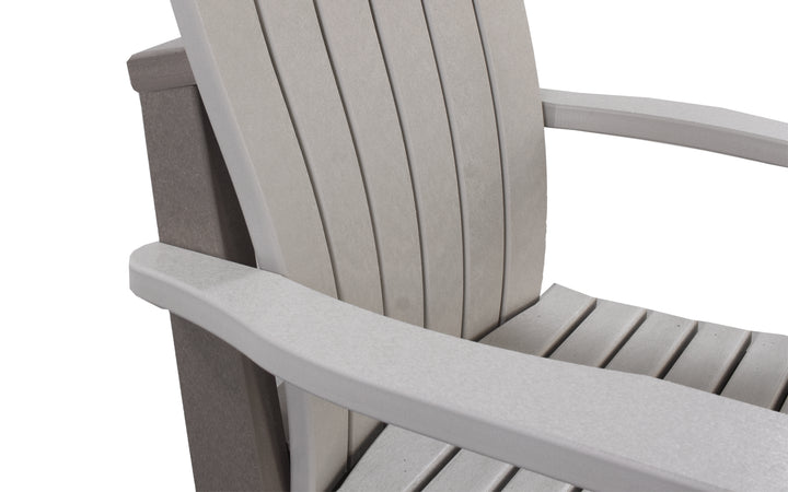 Outdoor Swivel Rocker Dining Chair with Lumbar - Light Grey & Charcoal