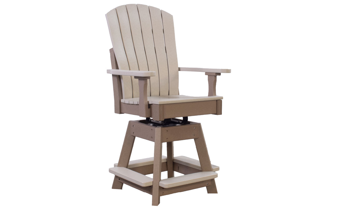 Outdoor Counter Swivel Chair with Lumbar - Sand & Weatherwood