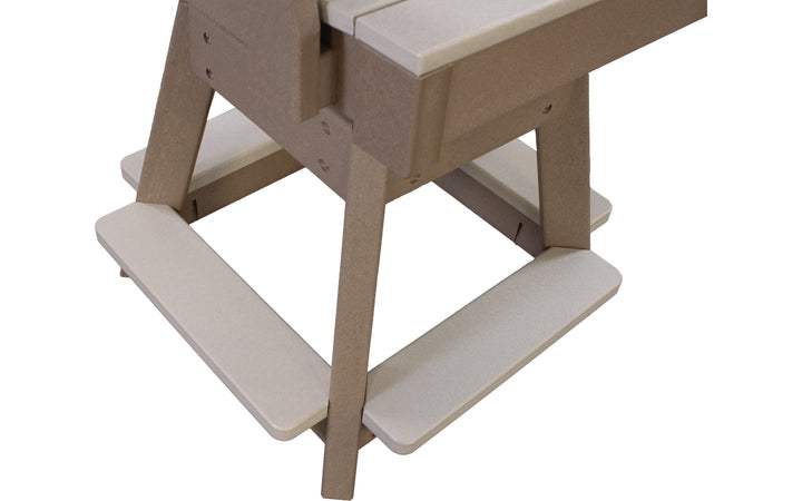 Outdoor Counter Swivel Chair with Lumbar - Sand & Weatherwood