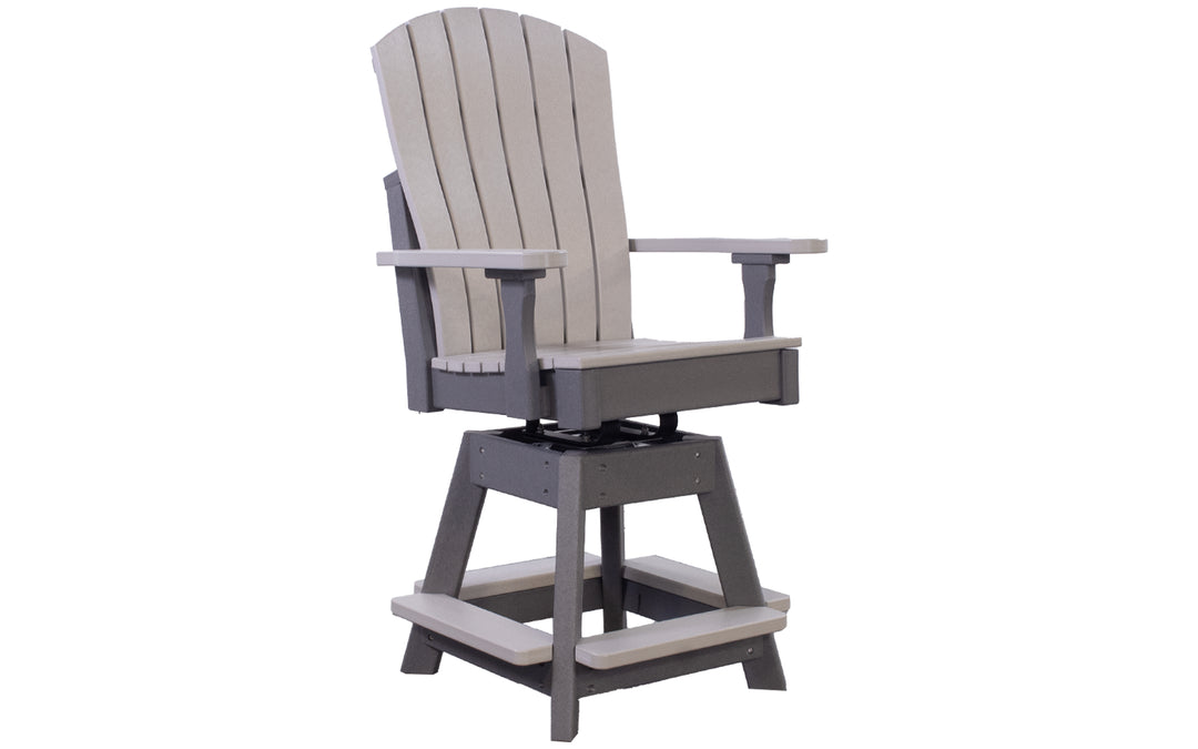 Outdoor Counter Swivel Chair with Lumbar - Light Gray & Charcoal