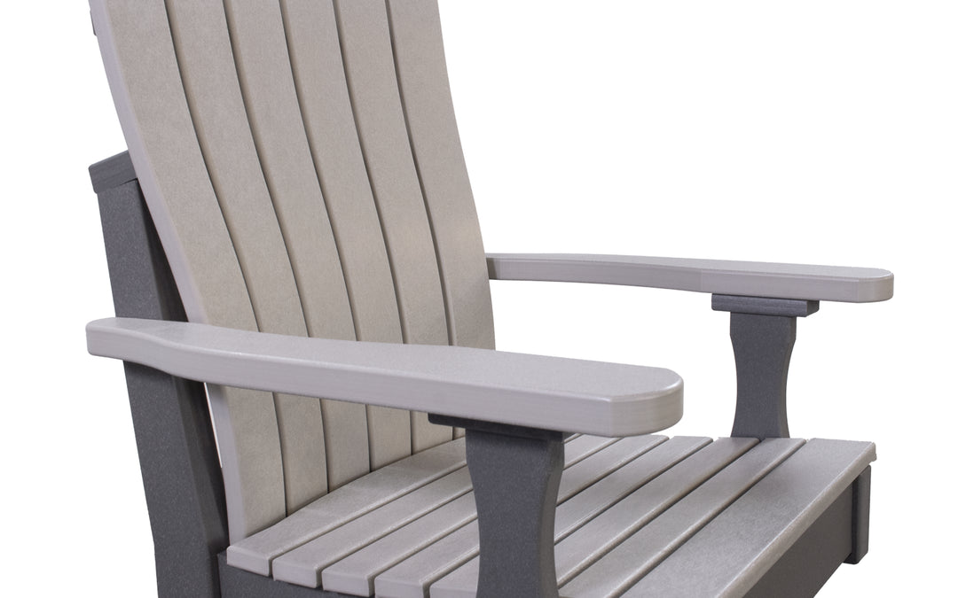 Outdoor Counter Swivel Chair with Lumbar - Light Gray & Charcoal