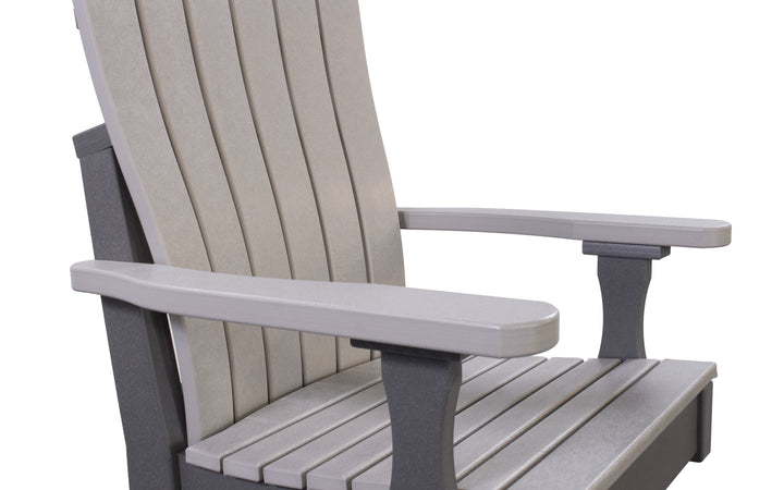 Outdoor Counter Swivel Chair with Lumbar - Light Gray & Charcoal
