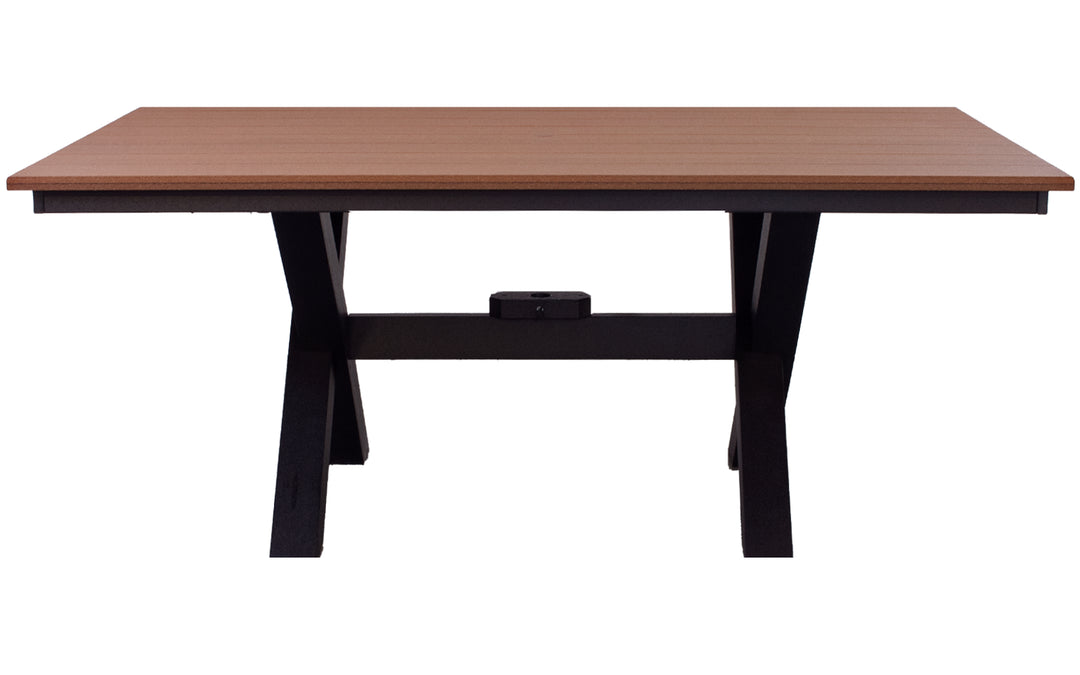 Outdoor Dining Table - Antique Mahogany & Black
