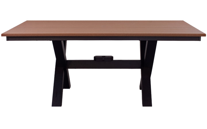 Outdoor Dining Table - Antique Mahogany & Black