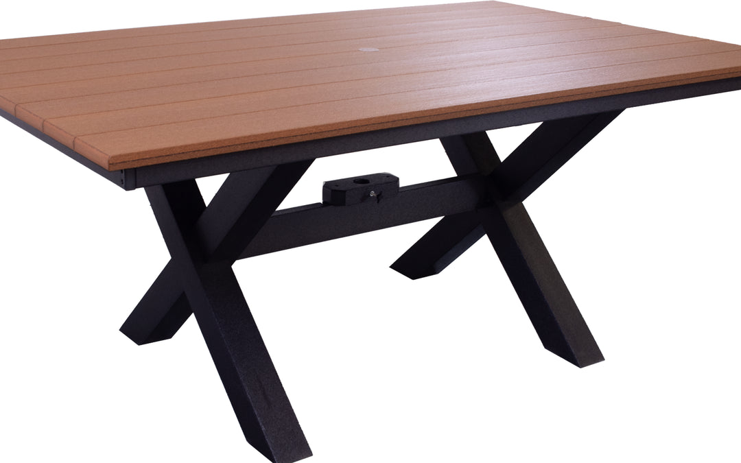 Outdoor Dining Table - Antique Mahogany & Black
