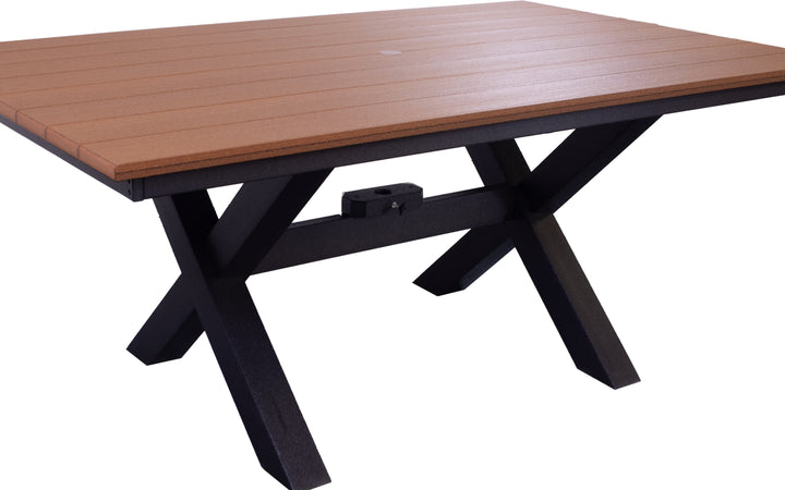 Outdoor Dining Table - Antique Mahogany & Black
