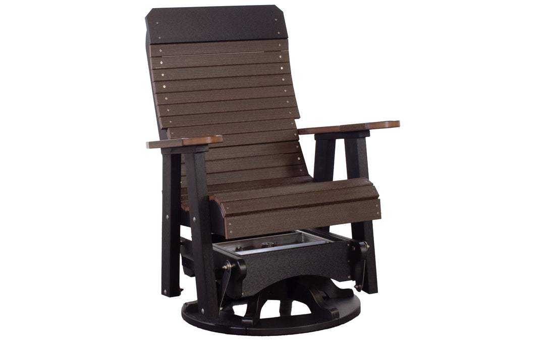 Outdoor Swivel Glider - Brazil Walnut & Black