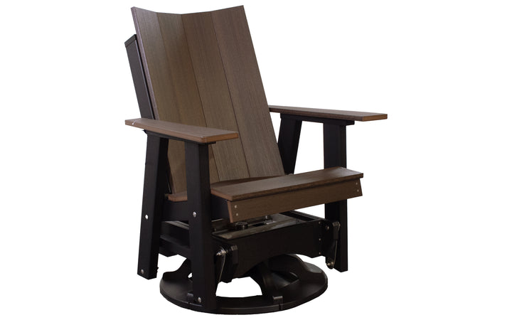 Outdoor Swivel Glider - Brazilian Walnut & Black