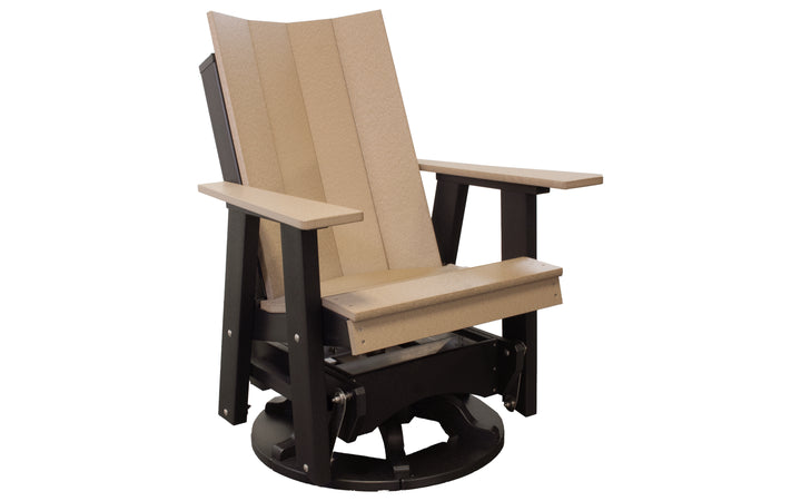 Outdoor Swivel Glider - Weatherwood & Black