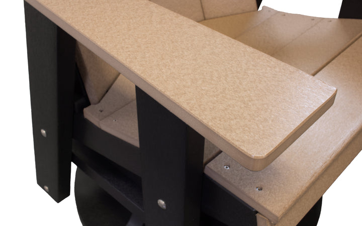 Outdoor Swivel Glider - Weatherwood & Black