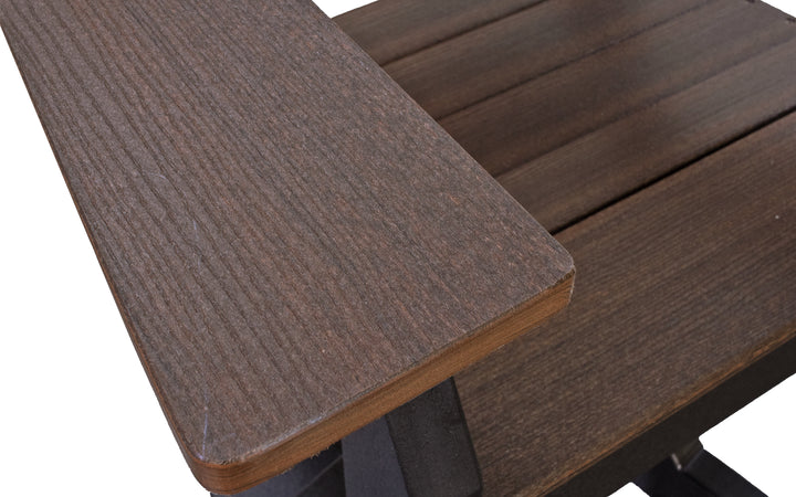 Outdoor Swivel Dining Chair - Brazilian Walnut & Black
