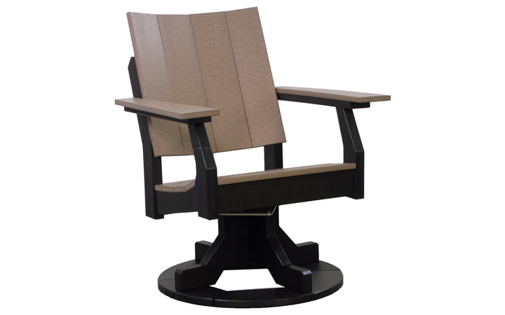 Outdoor Swivel Dining Chair - Weatherwood & Black