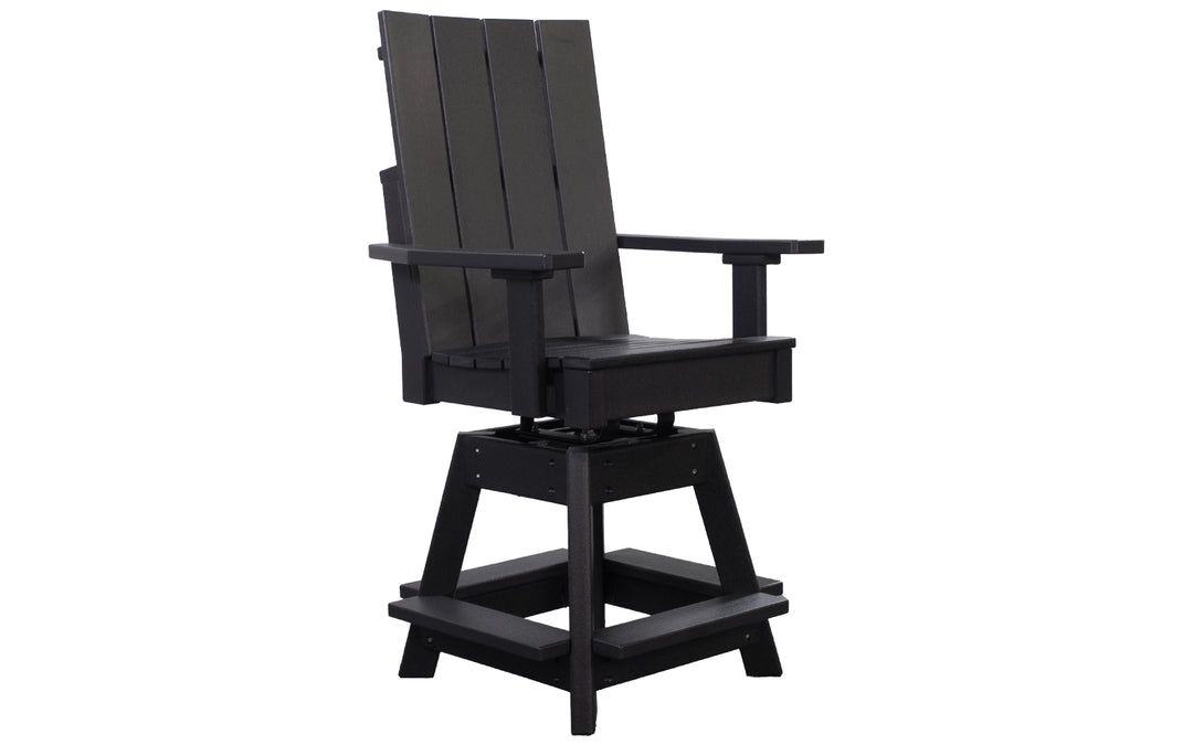 Outdoor Counter Swivel Chair - Black