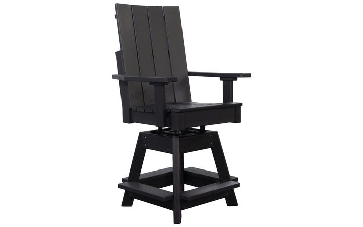 Outdoor Counter Swivel Chair - Black