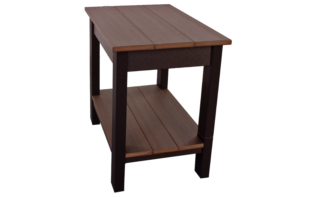 Outdoor End Table - Black & Brazilian Walnut
