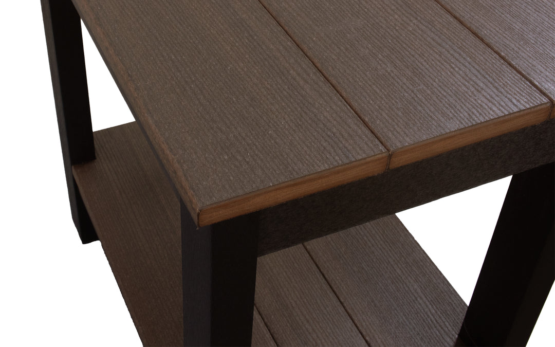 Outdoor End Table - Black & Brazilian Walnut