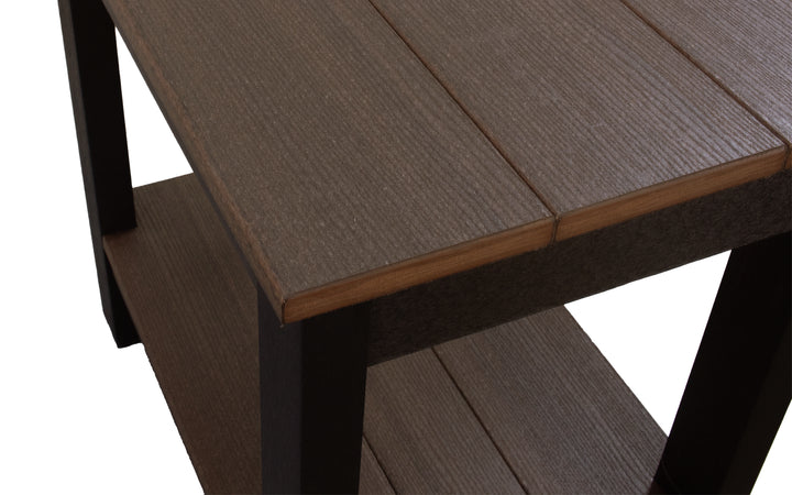 Outdoor End Table - Black & Brazilian Walnut