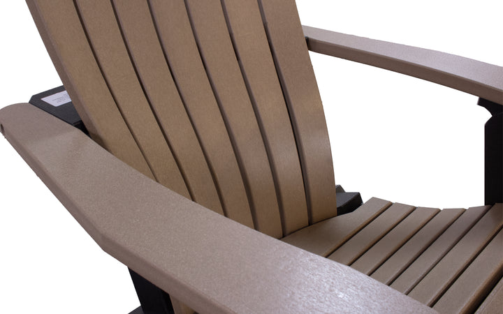 Outdoor Folding Adirondack with Lumbar - Weathered Wood & Black