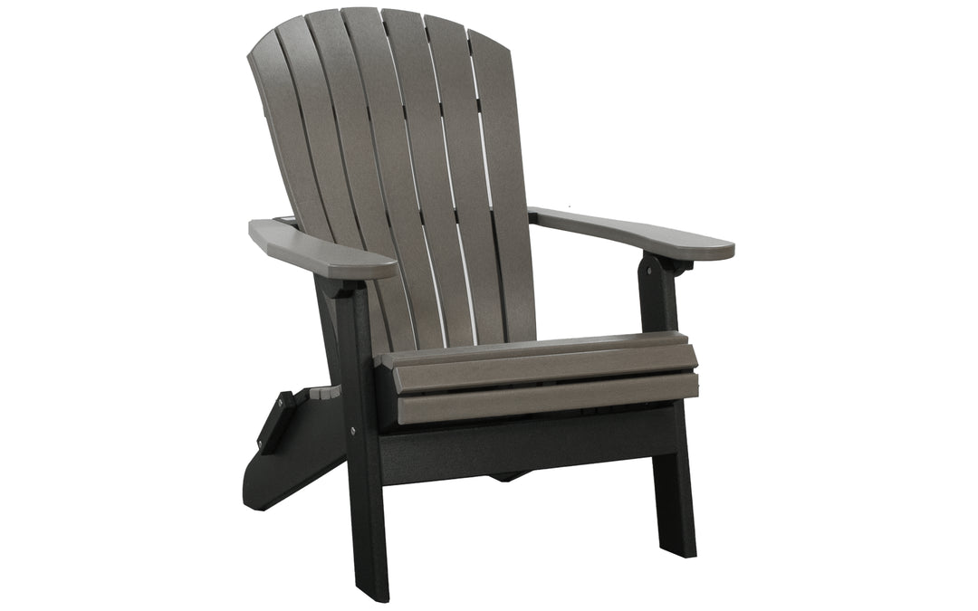 Outdoor Adirondack Folding Chair with Lumbar - Charcoal & Black
