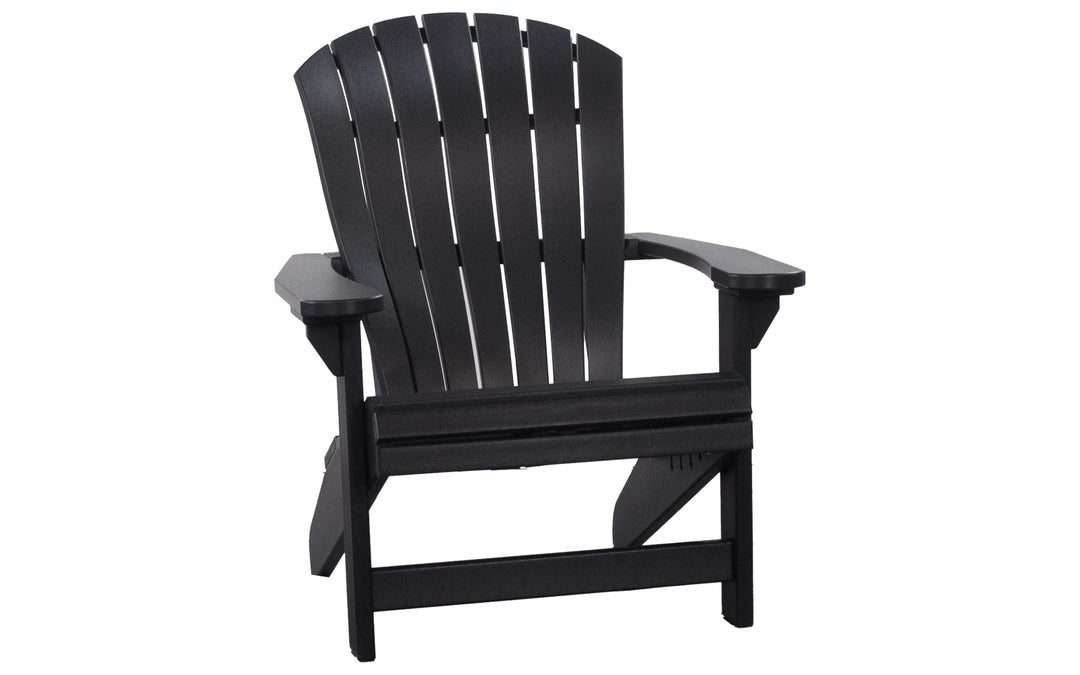 Outdoor Adirondack Chair with Lumbar - Black