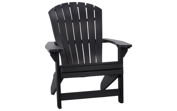 Outdoor Adirondack Chair with Lumbar - Black