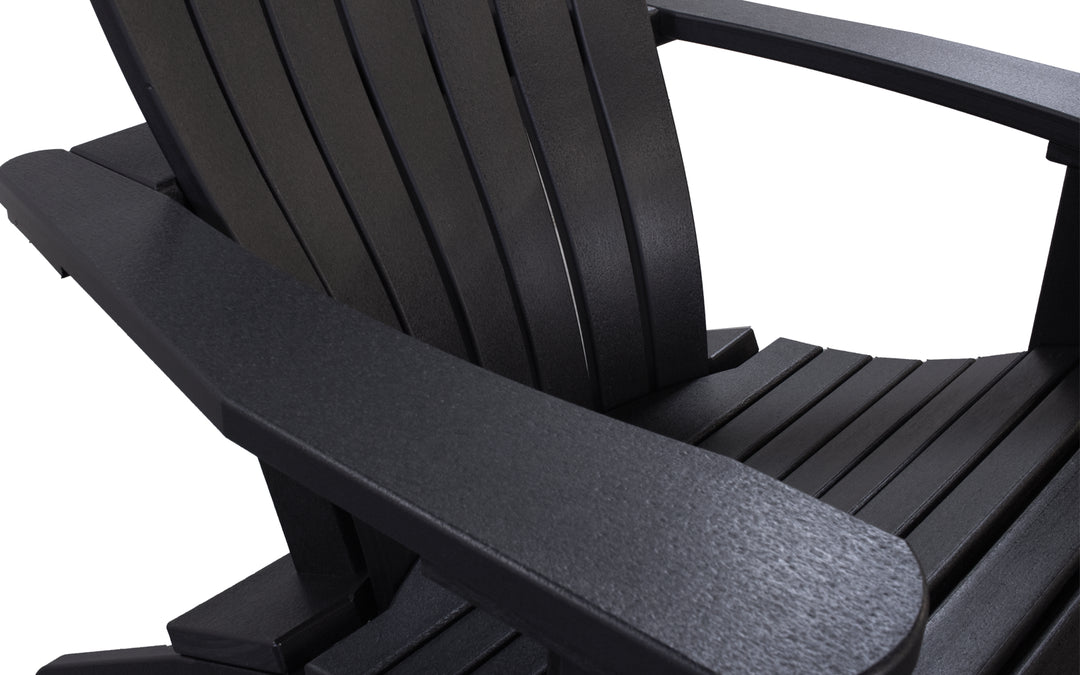 Outdoor Adirondack Chair with Lumbar - Black
