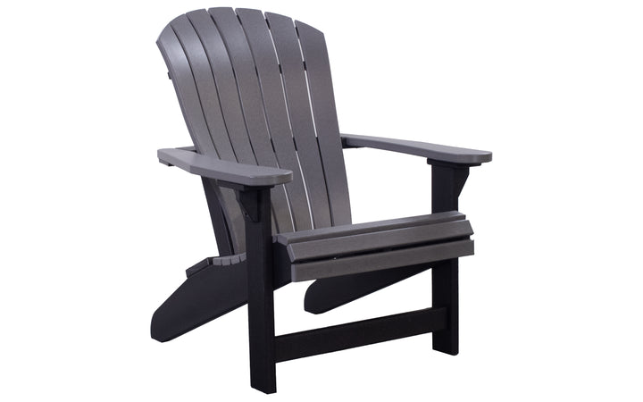 Outdoor Adirondack Chair with Lumbar - Black & Charcoal