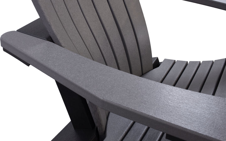 Outdoor Adirondack Chair with Lumbar - Black & Charcoal