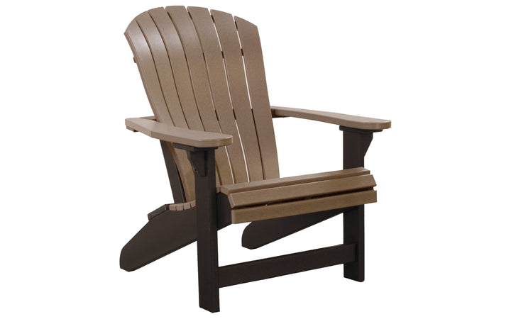 Outdoor Adirondack Chair with Lumbar - Black & Weathered Wood