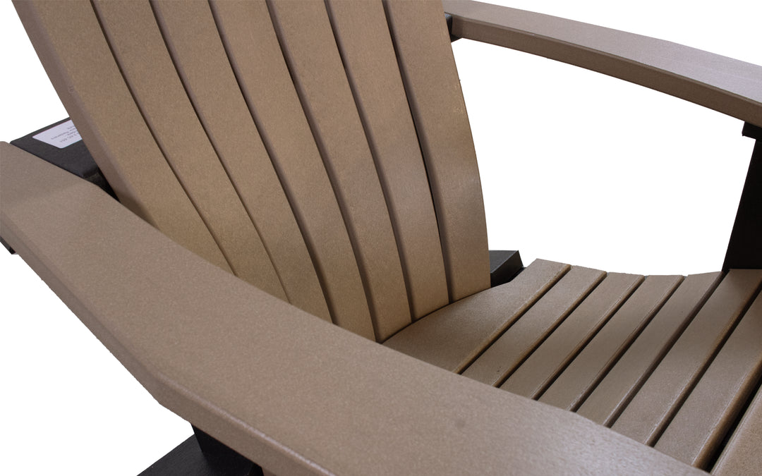 Outdoor Adirondack Chair with Lumbar - Black & Weathered Wood