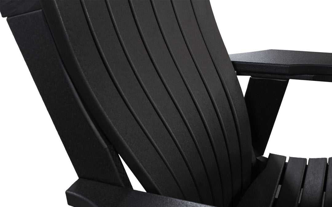 Outdoor Adirondack Swivel Glider with Lumbar - Black