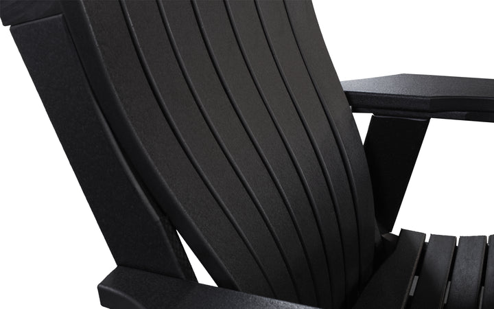 Outdoor Adirondack Swivel Glider with Lumbar - Black