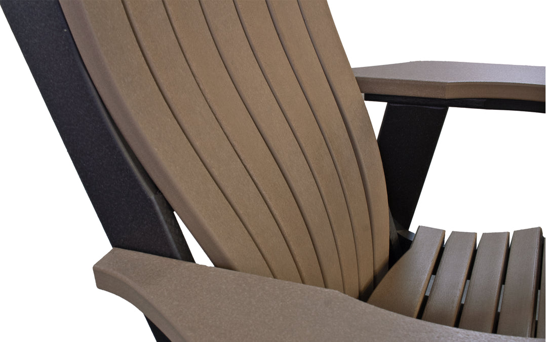 Outdoor Adirondack Swivel Glider with Lumbar - Black & Weathered Wood